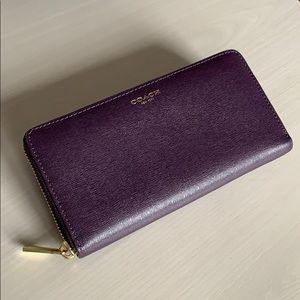 COACH Saffiano Leather Accordion Zip Wallet